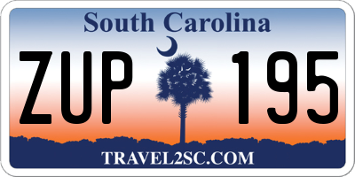 SC license plate ZUP195