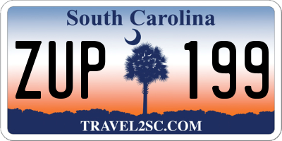 SC license plate ZUP199