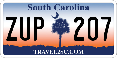 SC license plate ZUP207