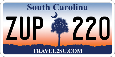 SC license plate ZUP220