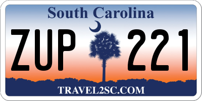 SC license plate ZUP221