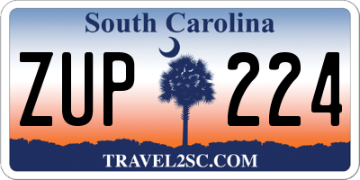 SC license plate ZUP224