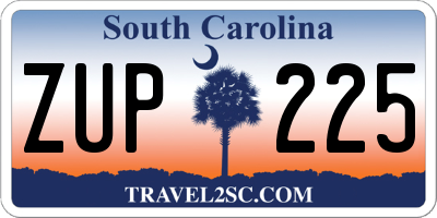 SC license plate ZUP225