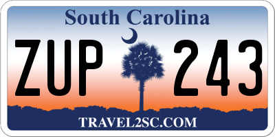SC license plate ZUP243
