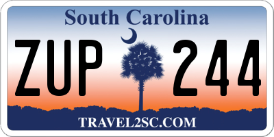 SC license plate ZUP244