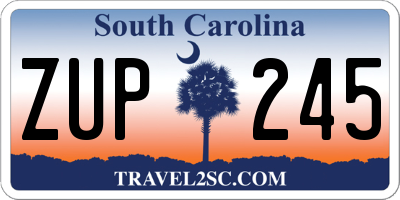 SC license plate ZUP245