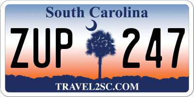 SC license plate ZUP247