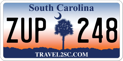 SC license plate ZUP248