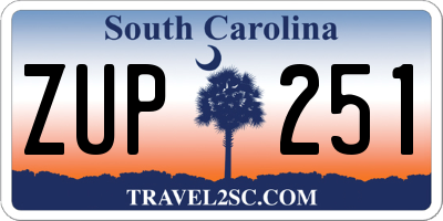 SC license plate ZUP251