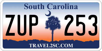 SC license plate ZUP253