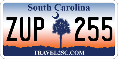 SC license plate ZUP255