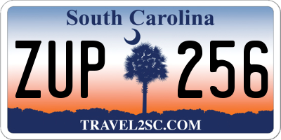 SC license plate ZUP256