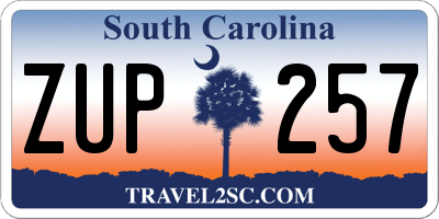 SC license plate ZUP257