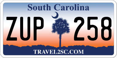 SC license plate ZUP258