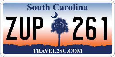 SC license plate ZUP261
