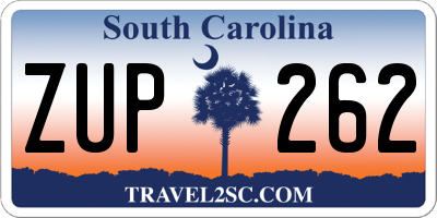 SC license plate ZUP262