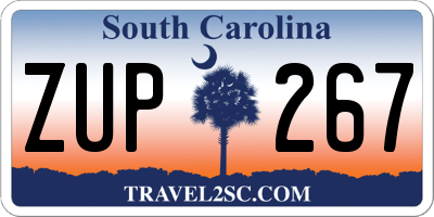SC license plate ZUP267