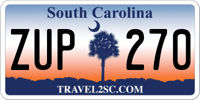 SC license plate ZUP270
