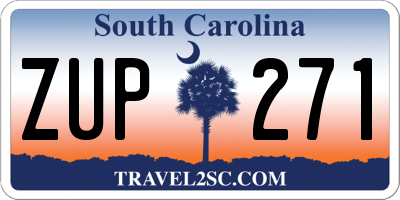 SC license plate ZUP271