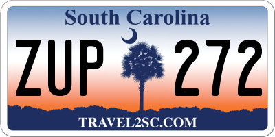 SC license plate ZUP272