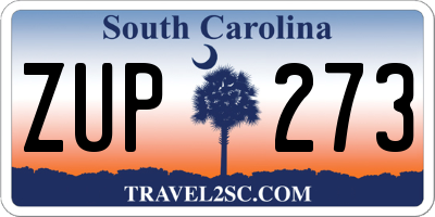 SC license plate ZUP273