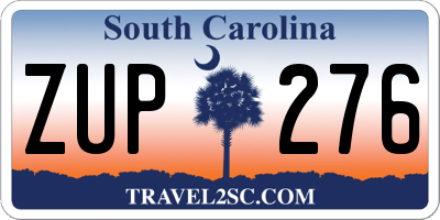 SC license plate ZUP276