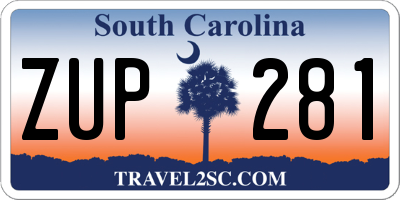 SC license plate ZUP281