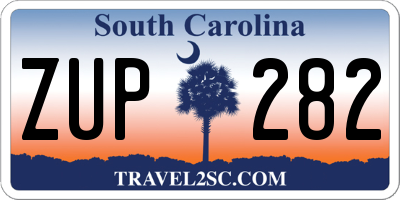 SC license plate ZUP282