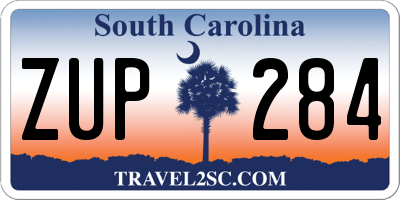SC license plate ZUP284