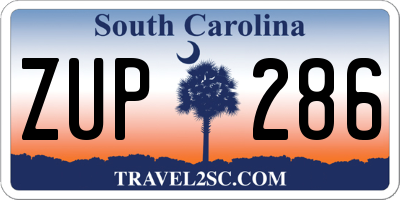 SC license plate ZUP286