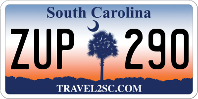 SC license plate ZUP290