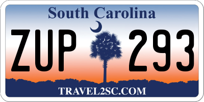 SC license plate ZUP293