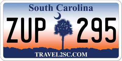 SC license plate ZUP295