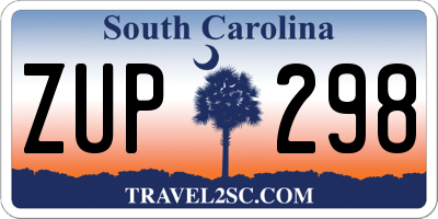 SC license plate ZUP298