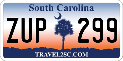 SC license plate ZUP299