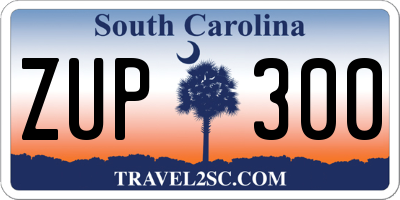 SC license plate ZUP300