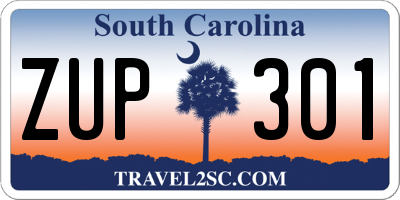 SC license plate ZUP301