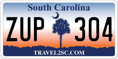 SC license plate ZUP304