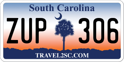 SC license plate ZUP306
