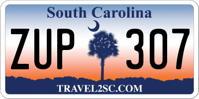 SC license plate ZUP307