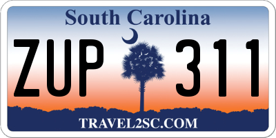 SC license plate ZUP311