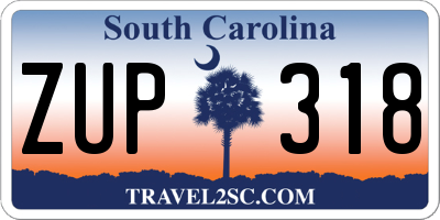 SC license plate ZUP318