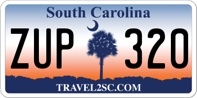 SC license plate ZUP320
