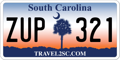 SC license plate ZUP321