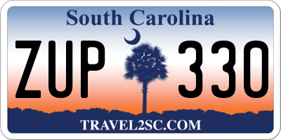 SC license plate ZUP330