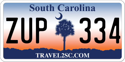 SC license plate ZUP334
