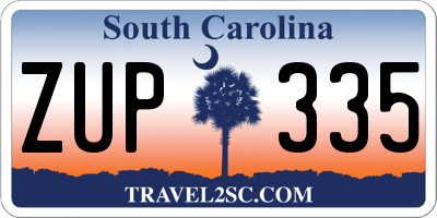 SC license plate ZUP335
