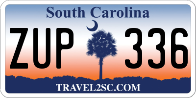 SC license plate ZUP336