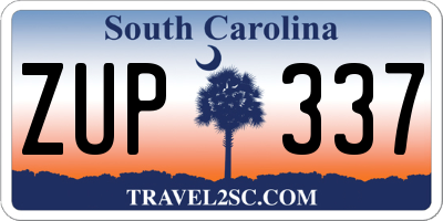 SC license plate ZUP337