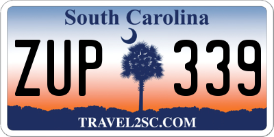 SC license plate ZUP339